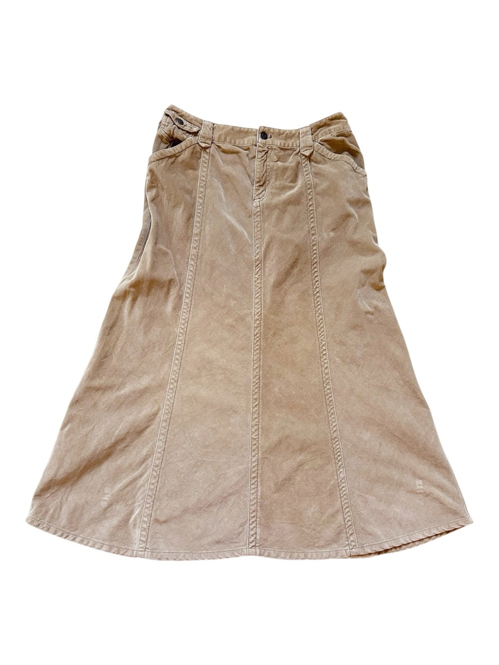 Eddie Bauer Neutral A-Line Panel Skirt Corduroy Cotton-blend Size 6 Rodeo